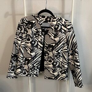Classiques Entier Black and White Patterned Blazer‎